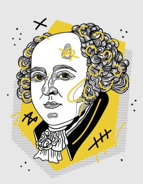 Vektör çizgileri klasik el çizimi illüstrasyon.