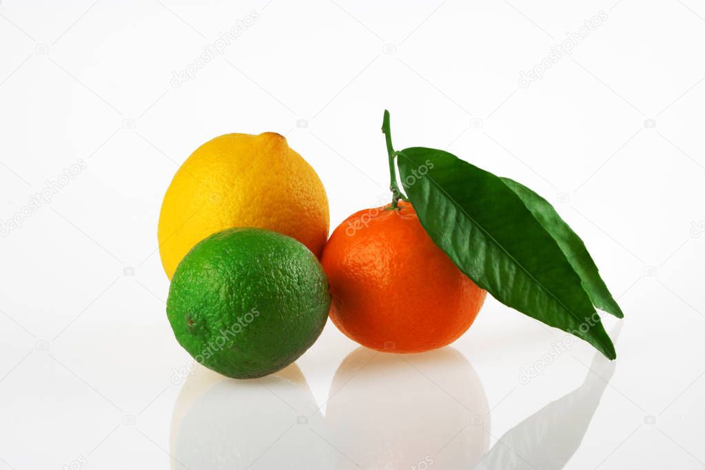 Fresh fruits - lemon, lime and mandarin