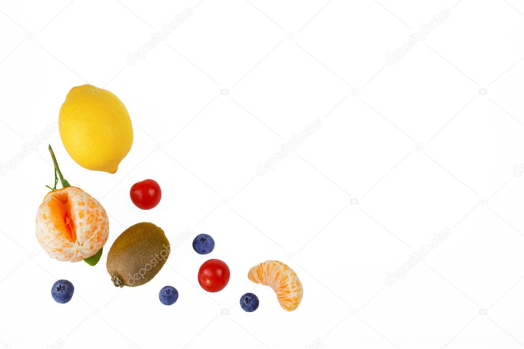 Variation of fresh fruits and vegetables