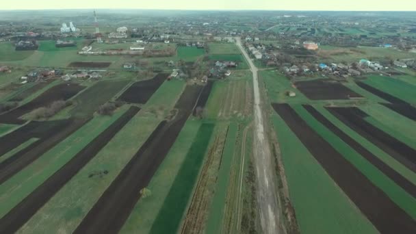 Landwirtschaftlichen Feld Einem Dorf Der Ukraine Kommt Der Frühling Die — Stockvideo