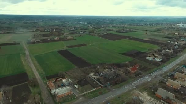 Gebied Van Landbouw Een Dorp Oekraïne Het Voorjaar Komt Weg — Stockvideo