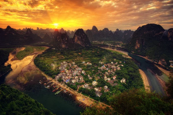 Aussichtspunkt Guilin xingpingzhen — Stockfoto