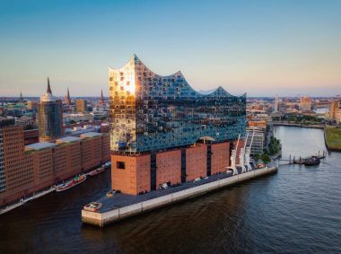 Elbphilharmoni Sunset Hamburg Germany clipart