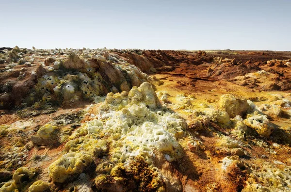 Dallol, Depresión Danakil, Etiopía. El lugar más caliente de la tierra — Foto de Stock