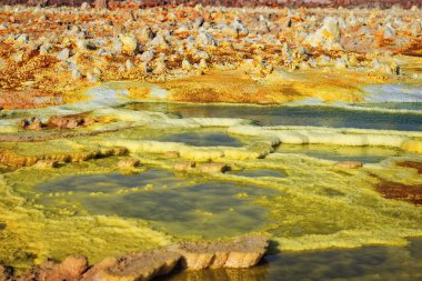 Dallol, Danakil depresyon, Etiyopya. Dünya'nın en sıcak yere