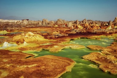 Dallol, Danakil depresyon, Etiyopya. Dünya'nın en sıcak yere