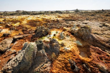 Dallol, Danakil depresyon, Etiyopya. Dünya'nın en sıcak yere