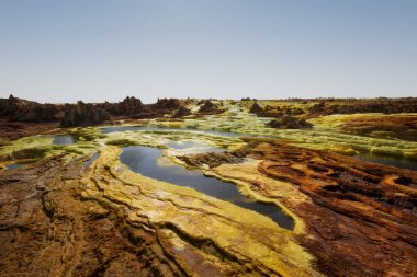 Dallol, Danakil depresyon, Etiyopya. Dünya'nın en sıcak yere