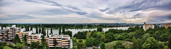 Bonn luftbild über dem rhein — Stockfoto