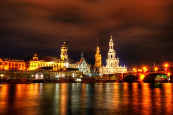 Dresden nachts — Stockfoto