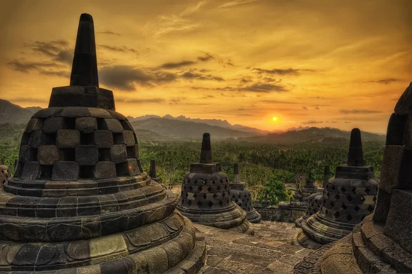 Borobudur indonesien — Stockfoto