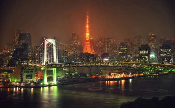 De Skyline van Tokyo uit Daiba, Japan — Stockfoto