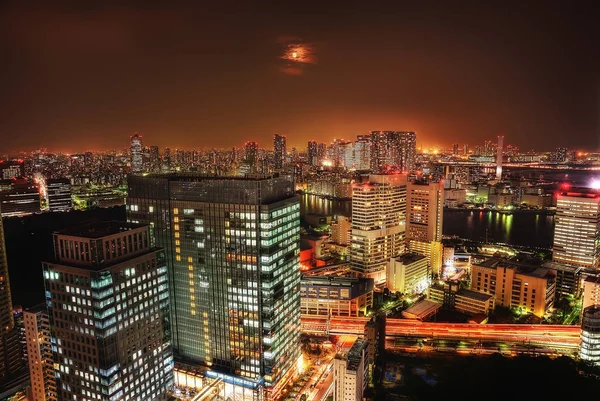 De Skyline van Tokyo uit Daiba, Japan — Stockfoto