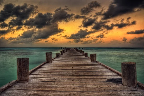 Pôr do sol de Cancún — Fotografia de Stock
