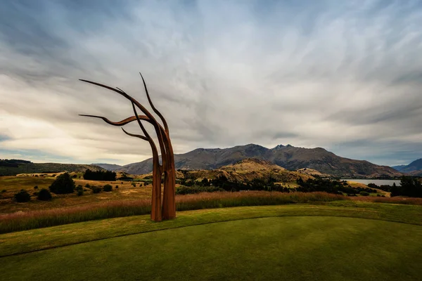 Arrowtown pole golfowe sztuki Nowej Zelandii — Zdjęcie stockowe