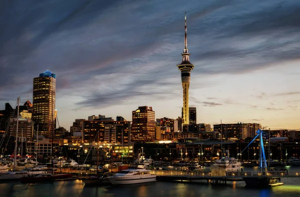 Auckland Skyline Sunset — Stock Photo, Image
