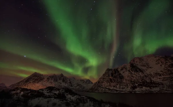 Islas Lofoten Auroras boreales Noruega — Foto de Stock