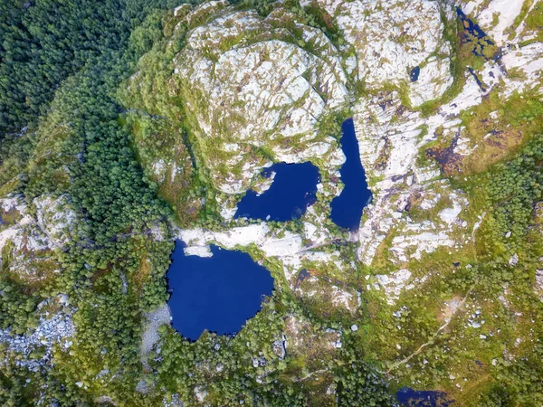 ノルウェーの湖航空写真 — ストック写真