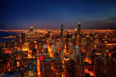 Chicago manzarası, gece