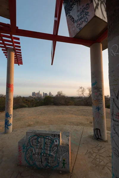 Los Angeles Skyline de Elysian Park Obra de Arte — Fotografia de Stock