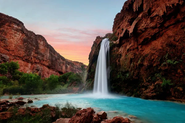 Havasu Falls Sunset — Zdjęcie stockowe