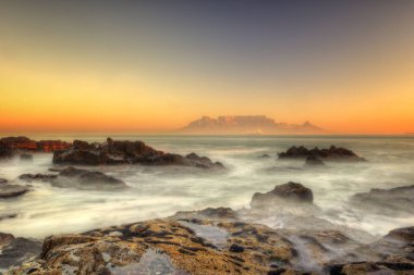 Güney Afrika Capetown Beach günbatımı
