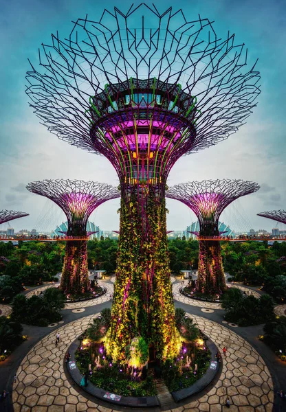 Κήποι από τον κόλπο Σιγκαπούρη — Φωτογραφία Αρχείου