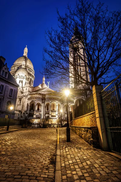 Sacre Coeur di notte, Parigi, Francia — Foto Stock