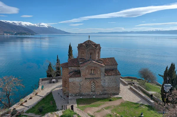 Kostel sv. Jana teolog-v Kaneo, Ohrid, Makedonie — Stock fotografie