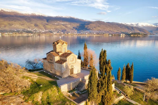 Kirche des heiligen Johannes des Theologen -at kaneo, ohrid, Mazedonien — Stockfoto
