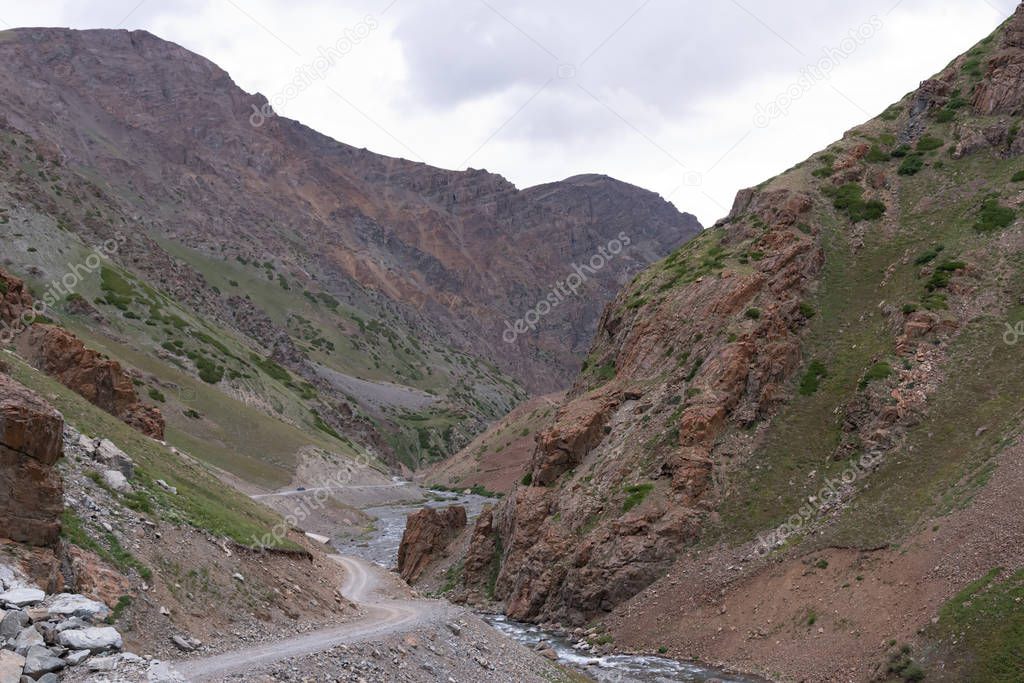 Road from Skardu to Deosai Plains, Northern Pakistan, taken in A