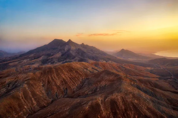 Crateras Vulcânicas Sul Fuerteventura Espanha Pós Processadas Hdr — Fotografia de Stock