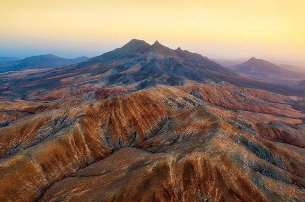 Vulkaniska Craters Södra Fuerteventura Spanien Efter Bearbetning Hdr — Stockfoto