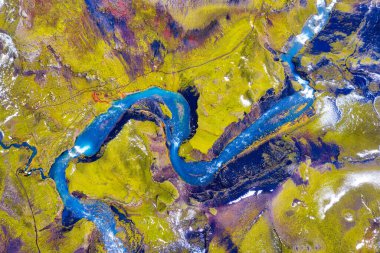 İzlanda Havacılık 'taki volkanik krater HDR' de işlendi.