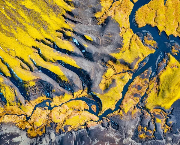 Islândia Sul Highlands Torno Maelifell Com Alguma Neve Pós Processado — Fotografia de Stock