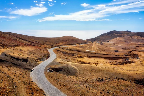 Дорога Через Сухие Пустынные Высокогорья Санто Антао Кабо Верде После — стоковое фото