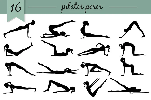 Pilates ikony — Stockový vektor
