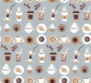 Kahve öğeleri ile Seamless Modeli