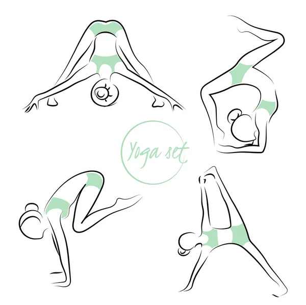 Yoga houdingen — Stockvector