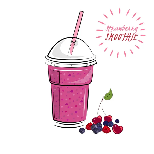 Berries smoothie — Stock Vector