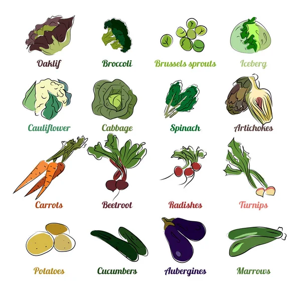 Ícones de vegetais —  Vetores de Stock
