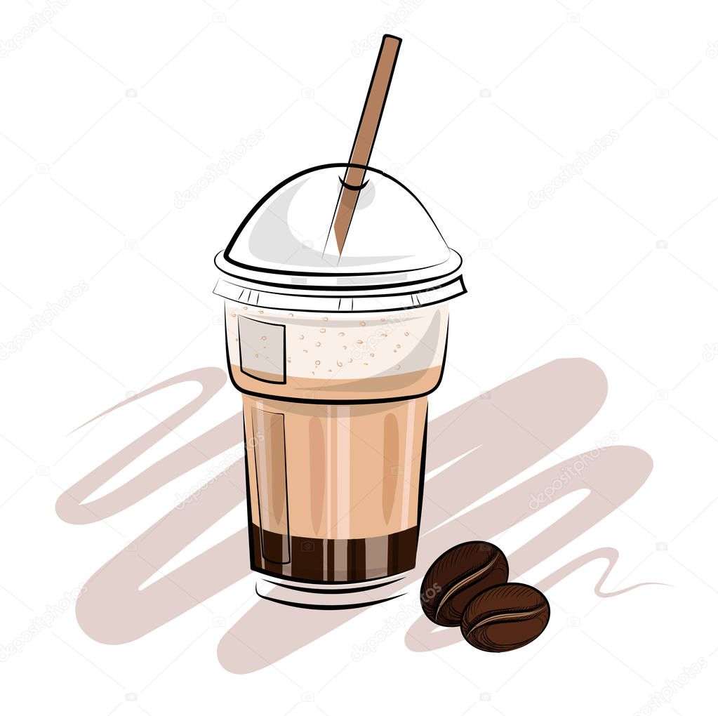 Coffee frappe - vector illustration