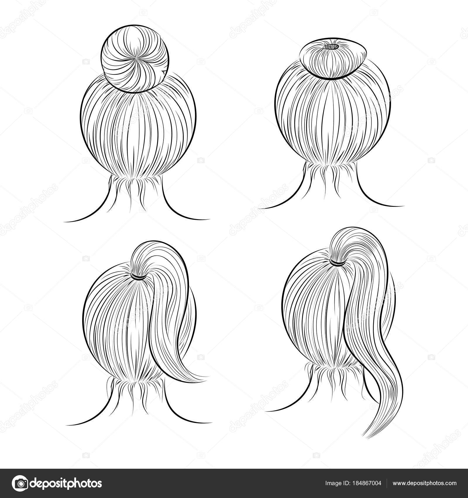 Sketch hairstyles stock vector