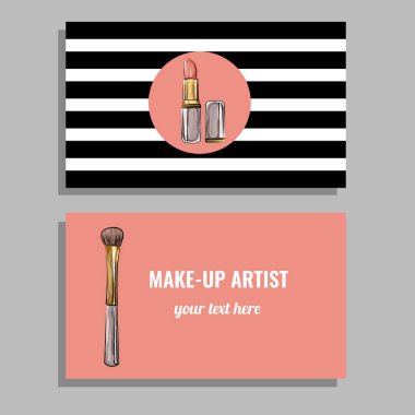 Makyaj sanatçısı için kart ziyaret 