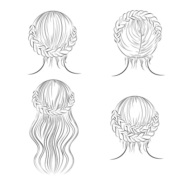Esquisse coiffures — Image vectorielle