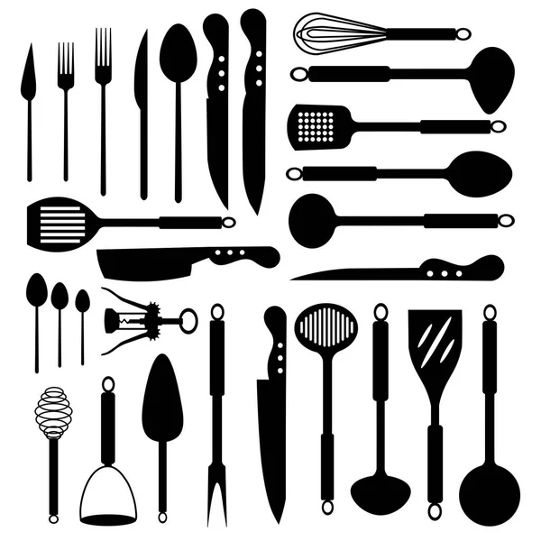 Icônes vectorielles d'ustensiles de cuisine — Image vectorielle