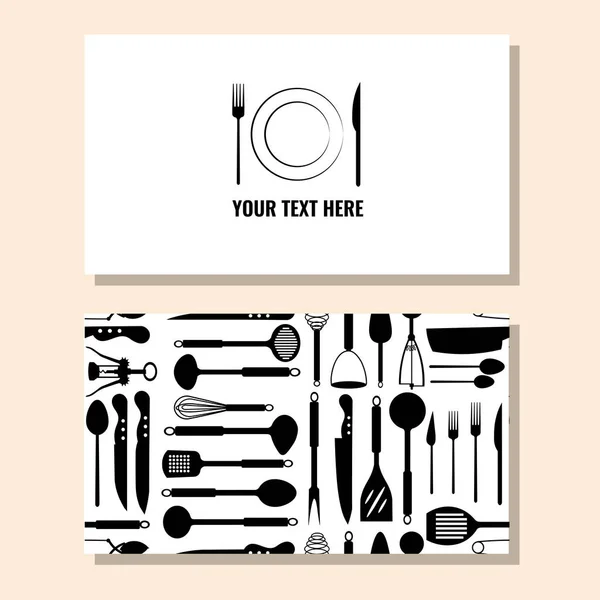 Kitchenwarebusiness Card Logotipo Padrão — Vetor de Stock