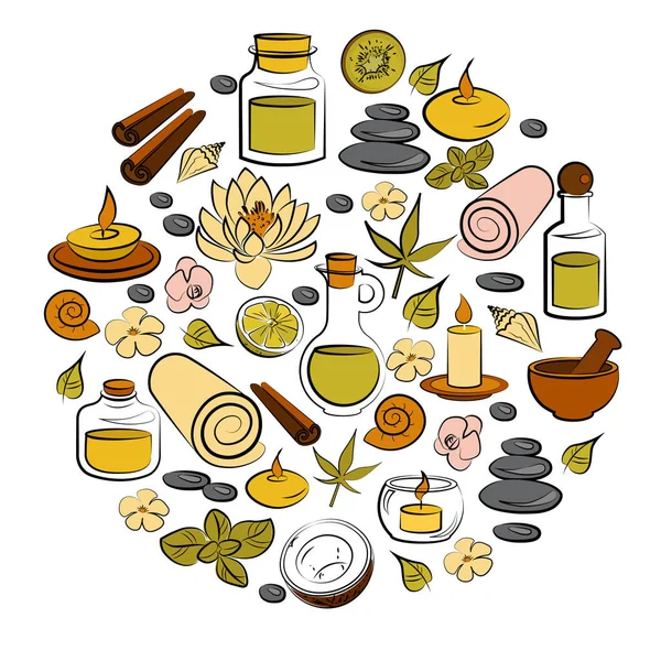 Iconos de Ayurveda — Archivo Imágenes Vectoriales