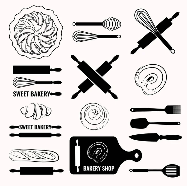 Iconos de panadería — Vector de stock