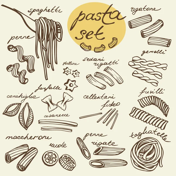 Pasta pictogrammen — Stockvector